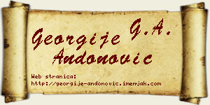 Georgije Andonović vizit kartica